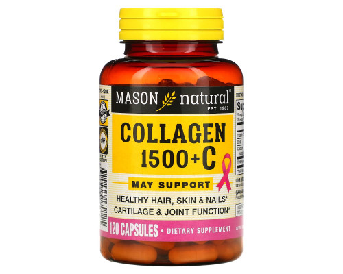 Mason Natural Collagen Plus Biotin & Vitamin C 1500 120 Capsules Mason Natural Collagen Plus Biotin & Vitamin C 1500 120 Capsules