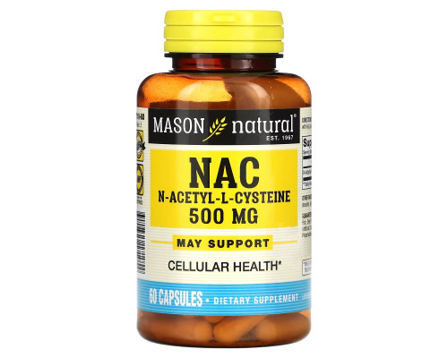 Mason Natural НАК Н-Ацетил-L-Цистеин 60 Капсул Mason Natural НАК Н-Ацетил-L-Цистеин 60 Капсул