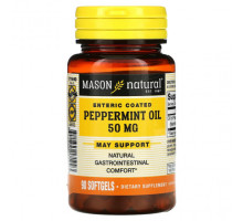 Зелень и зеленые овощи Mason Natural, Масло мяты перечной, 50 мг, 90 капсул