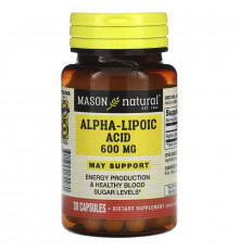 Mason Natural, Альфа-липоевая кислота, 600 мг, 30 капсул