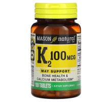Mason Natural, Vitamin K2, 100 mcg, 100 Tablets