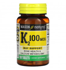 Mason Natural, Vitamin K2, 100 mcg, 100 Tablets