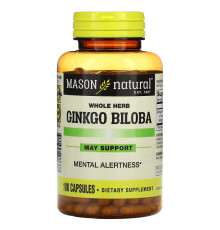 Mason Natural, Whole Herb Ginkgo Biloba, 180 Capsules