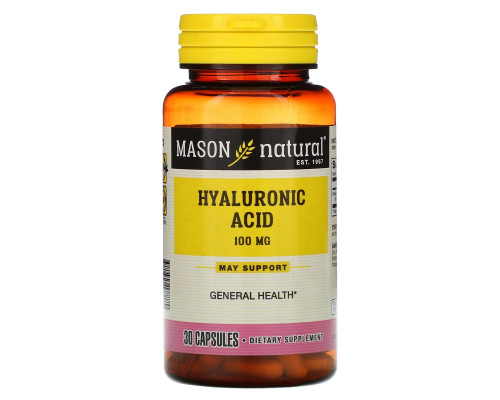 Mason Natural, Hyaluronic Acid, 100 mg, 30 Capsules Mason Natural, Hyaluronic Acid, 100 mg, 30 Capsules