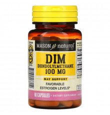 Mason Natural, Дииндолилметан (DIM), 100 мг, 60 капсул