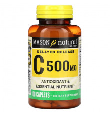 Витамин C Mason Natural, Витамин C, с замедленным высвобождением, 500 мг, 100 капсул