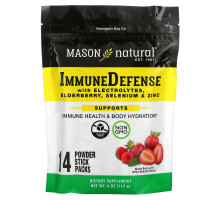 Mason Natural, Immune Defense with Electrolytes, Elderberry, Selenium & Zinc, Mixed Berry, 14 Powder Stick Packs, 4 oz (112 g)