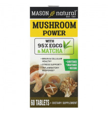 Грибы Mason Natural, Mushroom Power, 60 таблеток