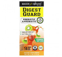 Для пищеварительной системы Mason Natural, Digest Guard, клубника и киви, 14 пакетиков в стиках по 8 г (0,28 унции)