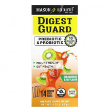Для пищеварительной системы Mason Natural, Digest Guard, клубника и киви, 14 пакетиков в стиках по 8 г (0,28 унции)