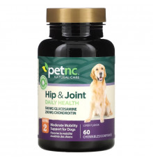 petnc NATURAL CARE, Естественный уход за питомцами, здоровье бедер и суставов, 2-й уровень, вкус печени, 60 жевательных пастилок