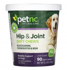 petnc NATURAL CARE, добавка для здоровья суставов у собак, со вкусом печени, 90 жевательных таблеток, 180 г (6,3 унции)