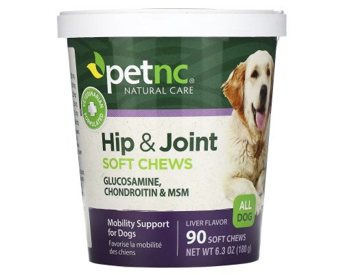 petnc NATURAL CARE, добавка для здоровья суставов у собак, со вкусом печени, 90 жевательных таблеток, 180 г (6,3 унции) petnc NATURAL CARE, добавка для здоровья суставов у собак, со вкусом печени, 90 жевательных таблеток, 180 г (6,3 унции)