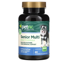 petnc NATURAL CARE, Senior Multi Daily Formula, Senior Dog, Liver, 60 Chewables