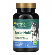 petnc NATURAL CARE, Senior Multi Daily Formula, Senior Dog, Liver, 60 Chewables
