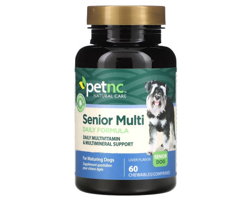 petnc NATURAL CARE, Senior Multi Daily Formula, Senior Dog, Liver, 60 Chewables petnc NATURAL CARE, Senior Multi Daily Formula, Senior Dog, Liver, 60 Chewables