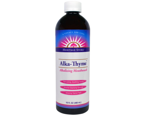 Heritage Store, Alka-Thyme жидкость для полоскания рта с ароматом тимьяна,480 мл Heritage Store, Alka-Thyme жидкость для полоскания рта с ароматом тимьяна,480 мл