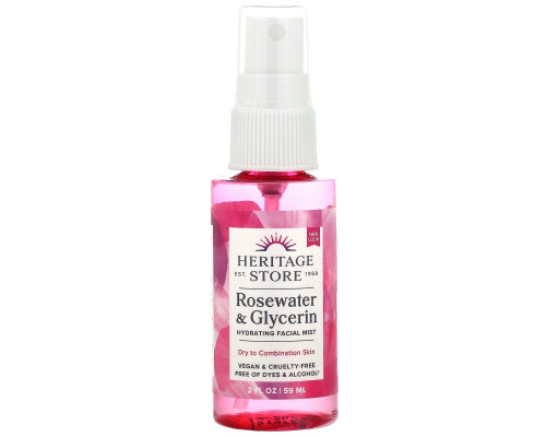 Heritage Store, Rosewater & Glycerin, Atomizer Mist Spray, 2 fl oz (59 ml) Heritage Store, Rosewater & Glycerin, Atomizer Mist Spray, 2 fl oz (59 ml)