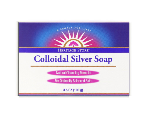 Heritage Store, Мыло Colloidal Silver Soap, 100 г Heritage Store, Мыло Colloidal Silver Soap, 100 г