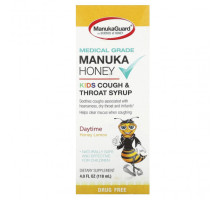 Детское здоровье ManukaGuard, Manuka Honey, детский сироп от кашля и горла, дневной, с медом и лимоном, 118 мл (4 жидк. Унции)