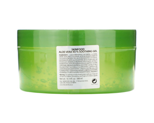 Skinfood, Aloe Vera 93% Soothing Gel, 300 ml Skinfood, Aloe Vera 93% Soothing Gel, 300 ml