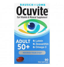 Bausch & Lomb Ocuvite, Eye Vitamin & Mineral Supplement, Adult 50+, 90 Soft Gels
