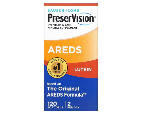 Bausch & Lomb PreserVision, AREDS Lutein, Eye Vitamin & Mineral Supplement, 120 Soft Gels Bausch & Lomb PreserVision, AREDS Lutein, Eye Vitamin & Mineral Supplement, 120 Soft Gels