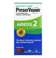 Bausch & Lomb PreserVision, AREDS 2 Formula, 60 Soft Gels