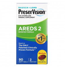 Bausch & Lomb PreserVision, AREDS 2 Formula, 90 Soft Gels