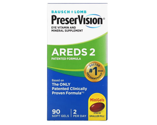 Bausch & Lomb PreserVision, AREDS 2 Formula, 90 Soft Gels Bausch & Lomb PreserVision, AREDS 2 Formula, 90 Soft Gels