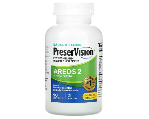Bausch & Lomb PreserVision, AREDS 2 Formula, 90 Soft Gels Bausch & Lomb PreserVision, AREDS 2 Formula, 90 Soft Gels
