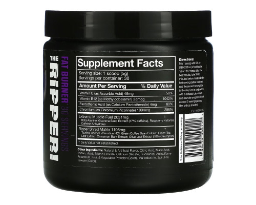 JNX Sports, The Ripper, Fat Burner, Dark Grape, 5.3 oz ( 150 g) JNX Sports, The Ripper, Fat Burner, Dark Grape, 5.3 oz ( 150 g)
