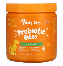 Zesty Paws, Probiotic Bites for Dogs, Gut Health, All Ages, Pumpkin, 90 Soft Chews, 12.7 oz (360 g)