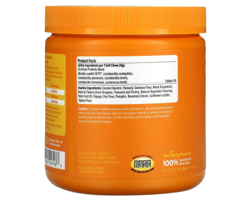 Zesty Paws, Probiotic Bites for Dogs, Gut Health, All Ages, Pumpkin, 90 Soft Chews, 12.7 oz (360 g) Zesty Paws, Probiotic Bites for Dogs, Gut Health, All Ages, Pumpkin, 90 Soft Chews, 12.7 oz (360 g)