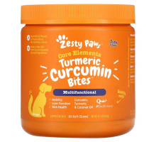 Zesty Paws, Turmeric Curcumin Bites for Dogs, Multifunctional, All Ages, Duck, 90 Soft Chews, 12.7 oz (360 g)