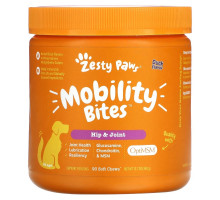 Zesty Paws, Укусы для передвижения для собак, бедра и суставы, для всех возрастов, со вкусом утки, 90 мягких жевательных кусочков, 12,7 унции (360 г)