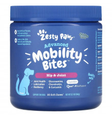 Zesty Paws, Advanced Mobility Bites for Dogs, Hip & Joint, Senior, Chicken, 90 Soft Chews, 12.7 oz (360 g)