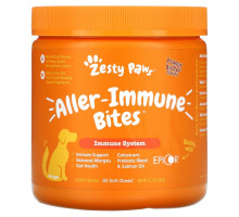 Zesty Paws, Aller-Immune Bites for Dogs, All Ages, Peanut Butter, 90 Soft Chews, 12.7 oz (360 g)