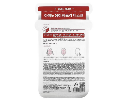 Leaders, Маска Mediu Amino AC-Free, 1 маска, 25 мл Leaders, Маска Mediu Amino AC-Free, 1 маска, 25 мл