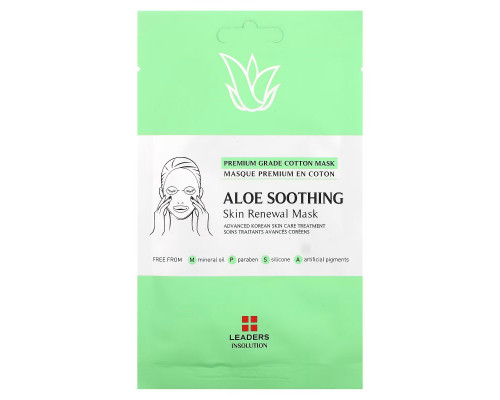 Leaders, Aloe Soothing Skin Renewal Beauty Mask, 1 Sheet, 0.84 fl oz (25 ml) Leaders, Aloe Soothing Skin Renewal Beauty Mask, 1 Sheet, 0.84 fl oz (25 ml)