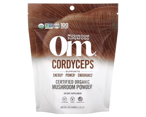 Om Mushrooms, Certified Organic Mushroom Powder, Cordyceps, 7.05 oz (200 g) Om Mushrooms, Certified Organic Mushroom Powder, Cordyceps, 7.05 oz (200 g)