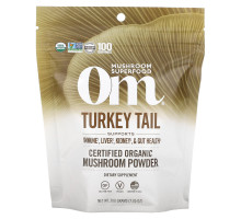 Om Mushrooms, Turkey Tail, сертифицированный органический грибной порошок, 200 г (7,05 унции)