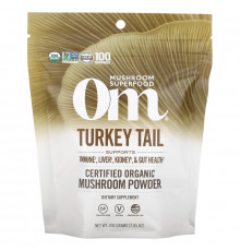 Om Mushrooms, Turkey Tail, сертифицированный органический грибной порошок, 200 г (7,05 унции)