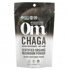OM Organic Mushroom Nutrition, Chaga, Certified 100% Organic Mushroom Powder, 3.5 oz (100 g)