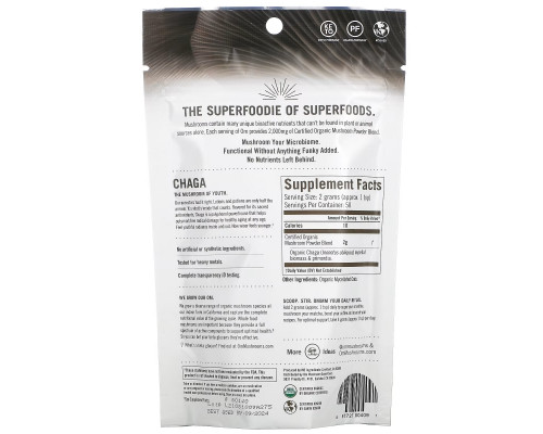 OM Organic Mushroom Nutrition, Chaga, Certified 100% Organic Mushroom Powder, 3.5 oz (100 g) OM Organic Mushroom Nutrition, Chaga, Certified 100% Organic Mushroom Powder, 3.5 oz (100 g)