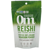 OM Organic Mushroom Nutrition, Рейши, грибной порошок, 3.57 унций (100 г)