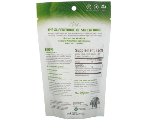 OM Organic Mushroom Nutrition, Рейши, грибной порошок, 3.57 унций (100 г) OM Organic Mushroom Nutrition, Рейши, грибной порошок, 3.57 унций (100 г)