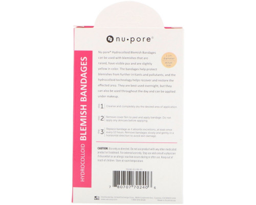 Nu-Pore, Hydrocolloid Blemish Bandages for Raised, Yellow Blemishes, 20 Bandages Nu-Pore, Hydrocolloid Blemish Bandages for Raised, Yellow Blemishes, 20 Bandages