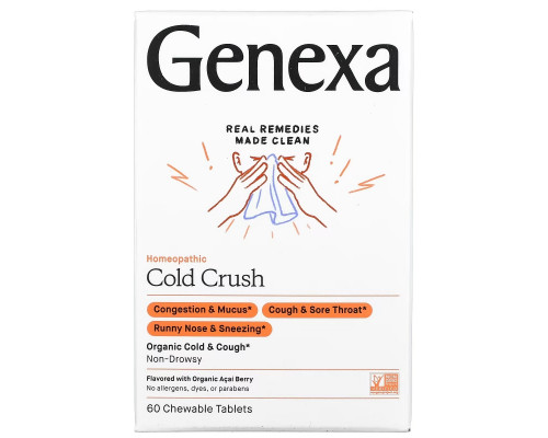 Genexa LLC, Cold Crush, Cold & Cough, Organic Acai Berry, 60 Chewable Tablets Genexa LLC, Cold Crush, Cold & Cough, Organic Acai Berry, 60 Chewable Tablets