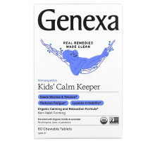 Genexa LLC, Kids´ Calm Keeper, Calming & Relaxation, Ages 3+, Vanilla & Lavender, 60 Chewable Tablets